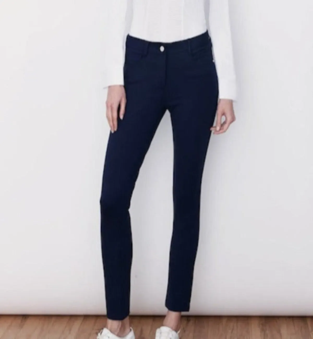 Eliza Double Knit Power Sculpt Stretch Tailored  5-Pocket Pant
