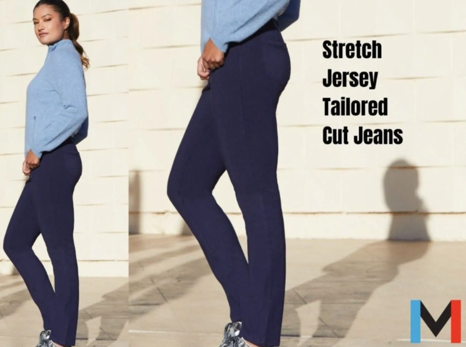 Eliza Double Knit Power Sculpt Stretch Tailored  5-Pocket Pant