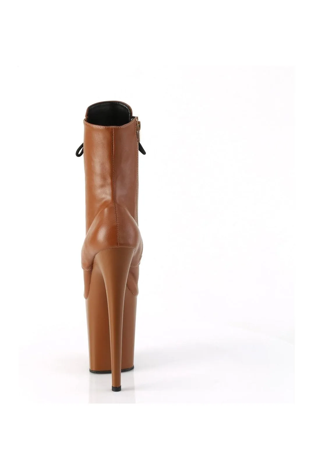 FLAMINGO-1020 Brown Faux Leather Ankle Boot