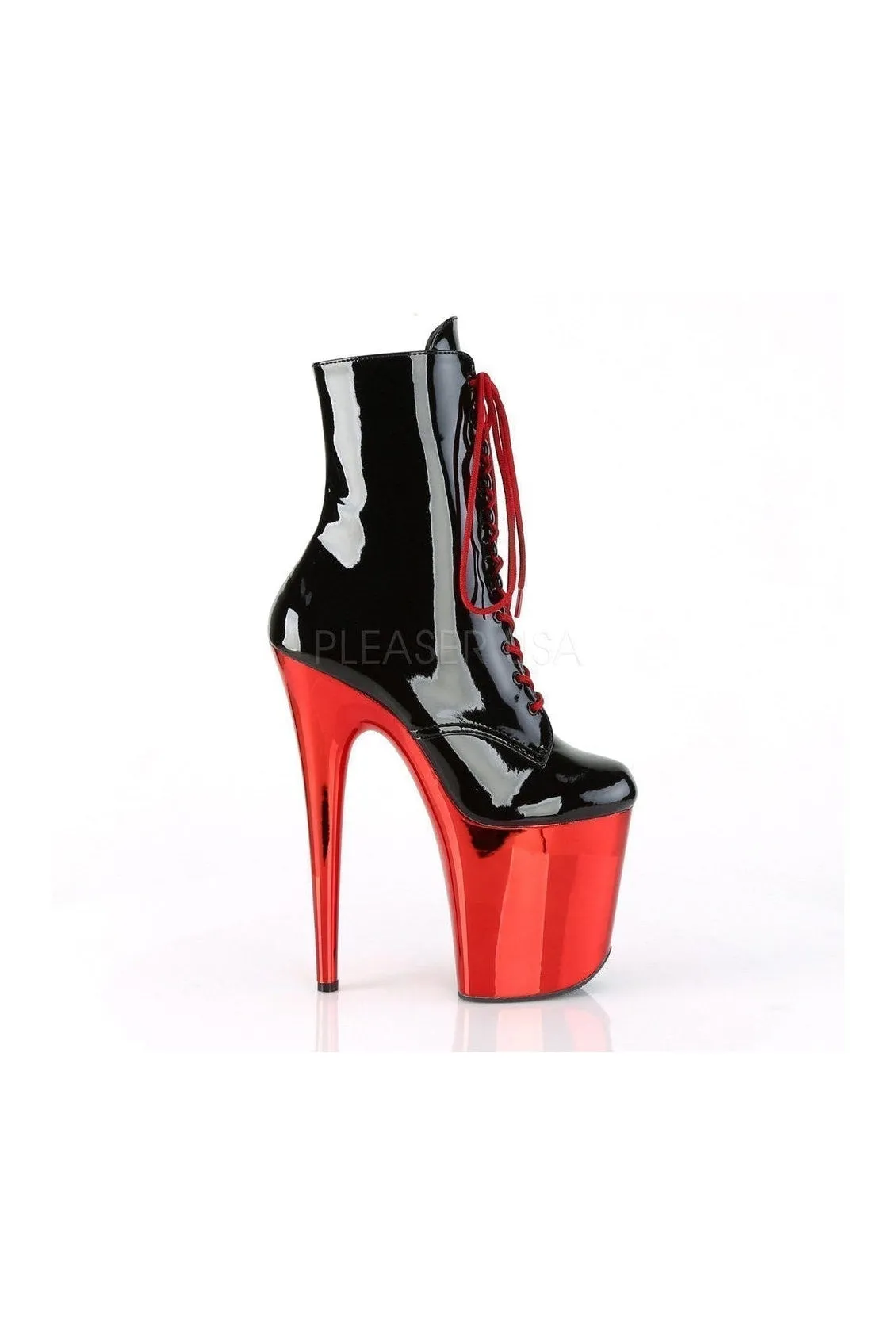 FLAMINGO-1020 Platform Ankle Boot | Black Patent