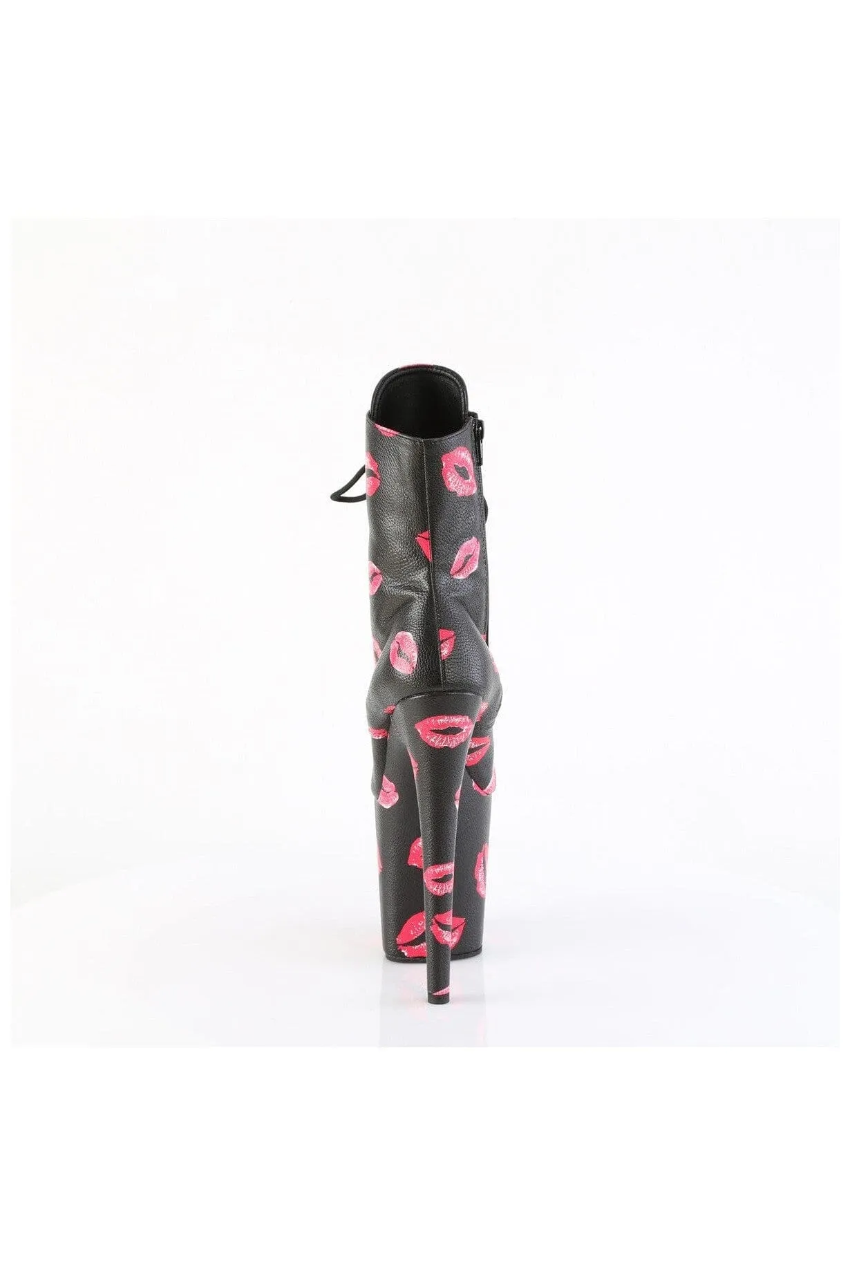 FLAMINGO-1020KISSES Black Faux Leather Ankle Boot