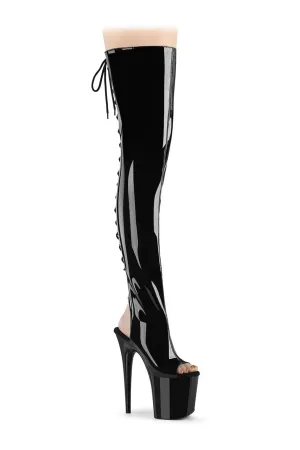 FLAMINGO-3017 Black Patent Thigh Boot
