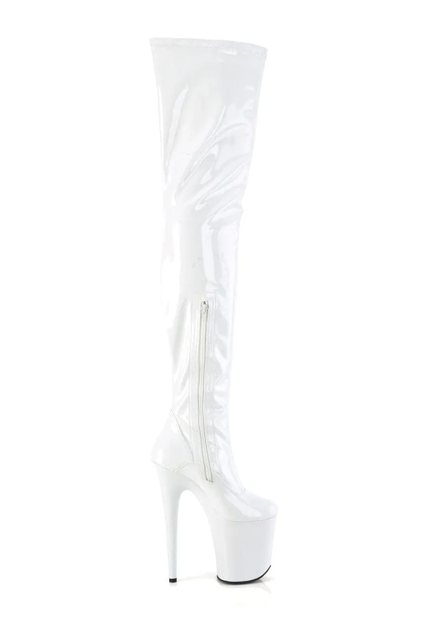 FLAMINGO-4000 White Patent Ankle Boot