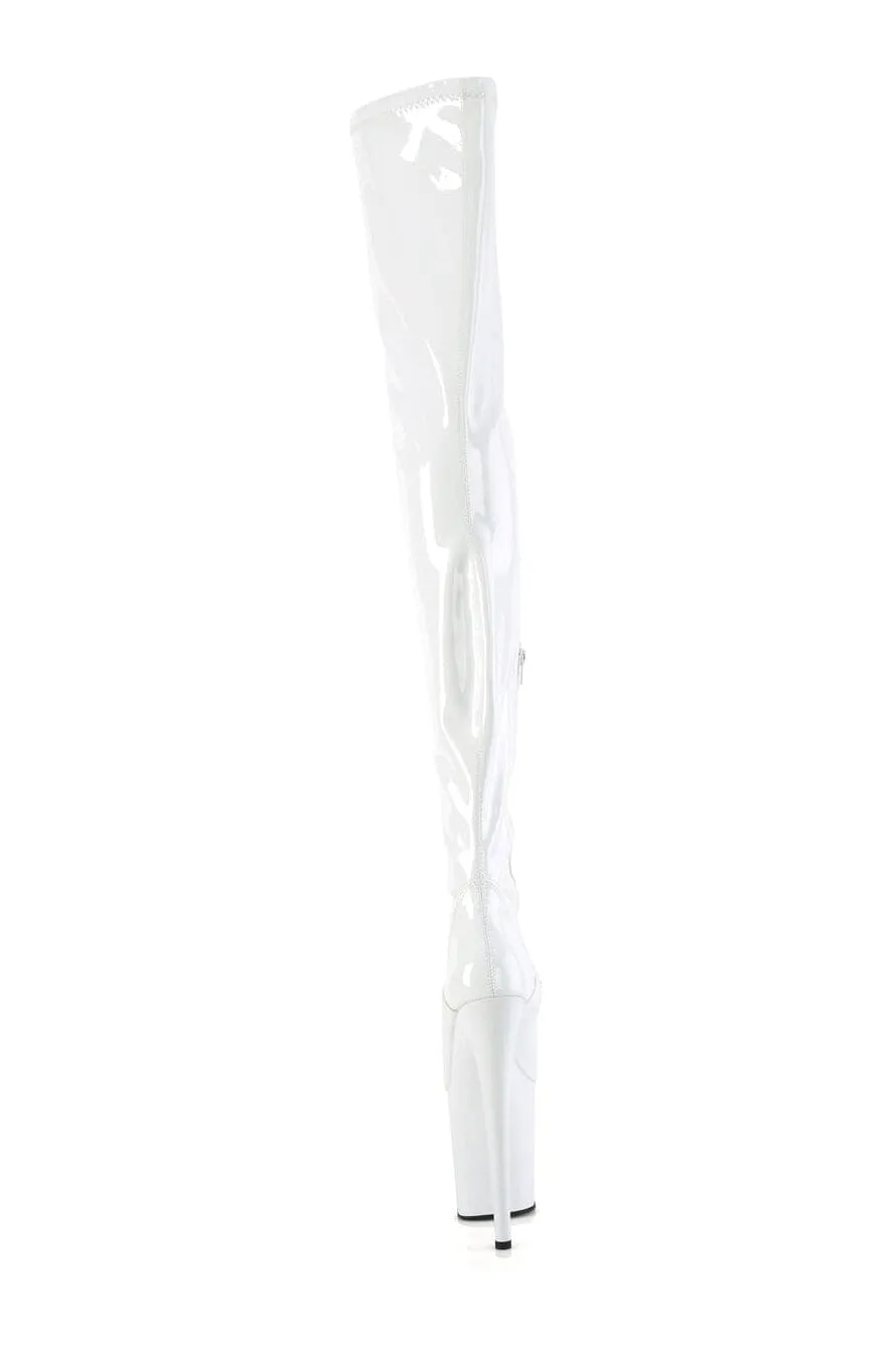 FLAMINGO-4000 White Patent Ankle Boot
