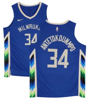 GIANNIS ANTETOKOUNMPO Bucks 2022-23 Autographed City Edition Jersey FANATICS