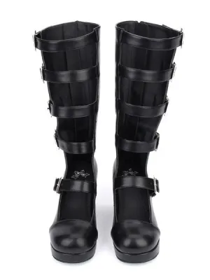 Gothic Lolita Boots Kitten Heel Platform Punk Style Buckle Boots With Buckle