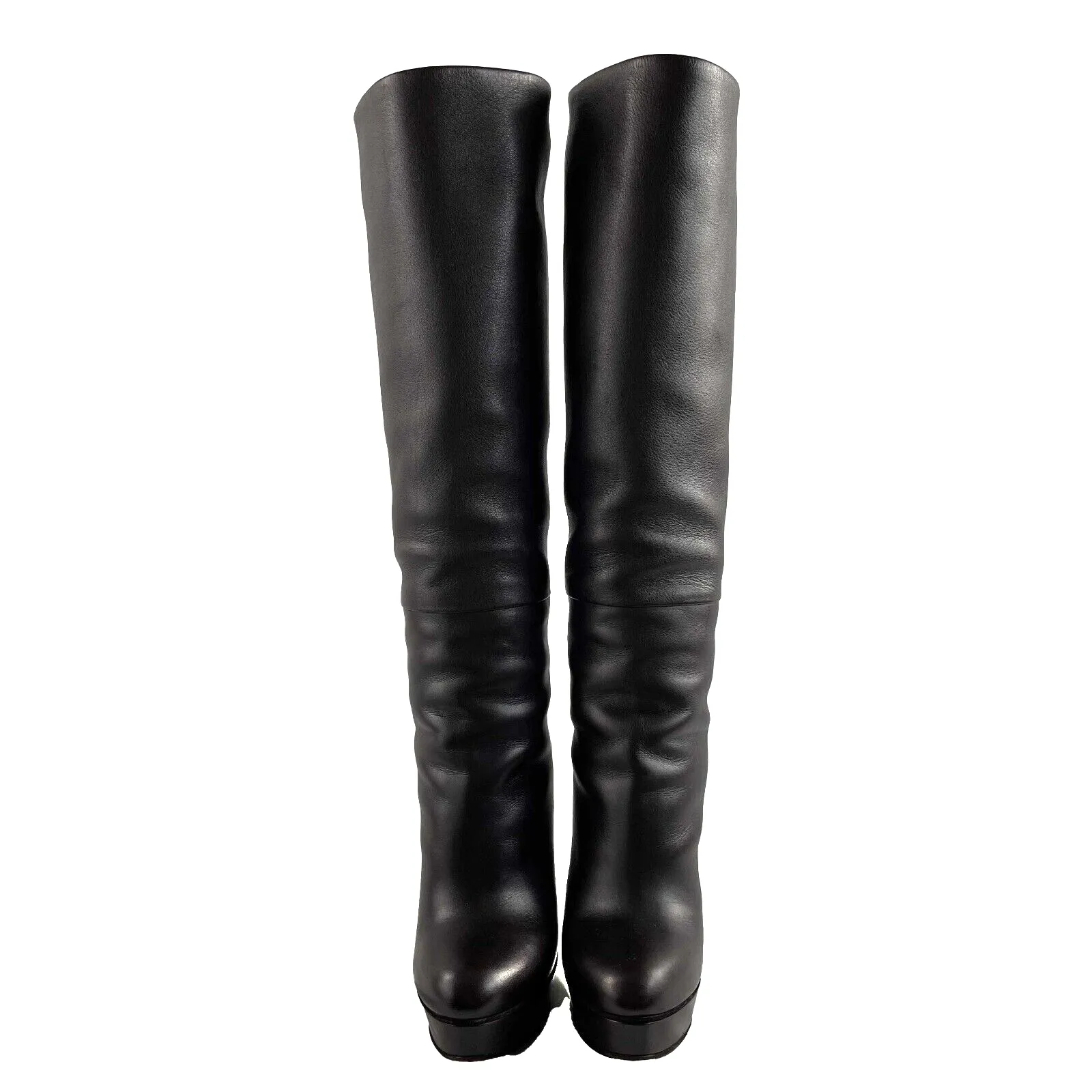 Gucci Leather Platform Knee High Boots IT 35.5 US 5.5 Brown
