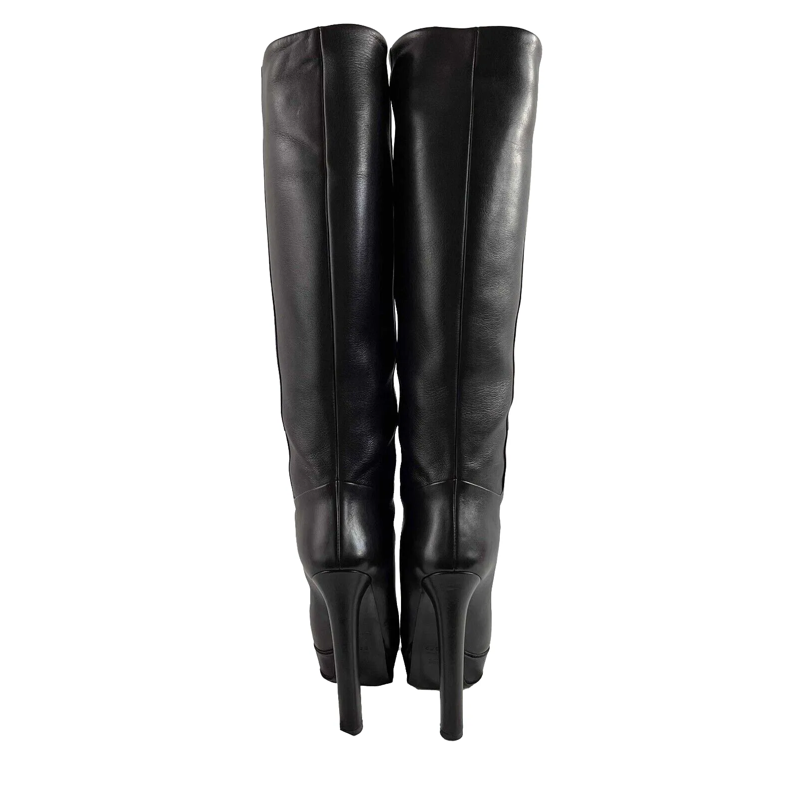 Gucci Leather Platform Knee High Boots IT 35.5 US 5.5 Brown