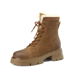 Harli Brown Fur Platform Boots