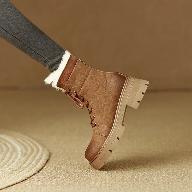 Harli Brown Fur Platform Boots