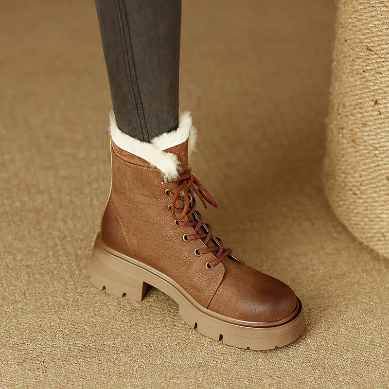 Harli Brown Fur Platform Boots