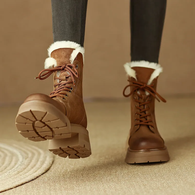 Harli Brown Fur Platform Boots