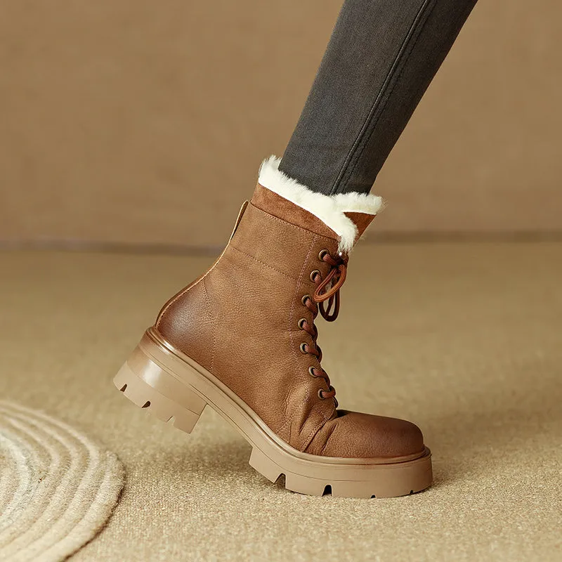 Harli Brown Fur Platform Boots