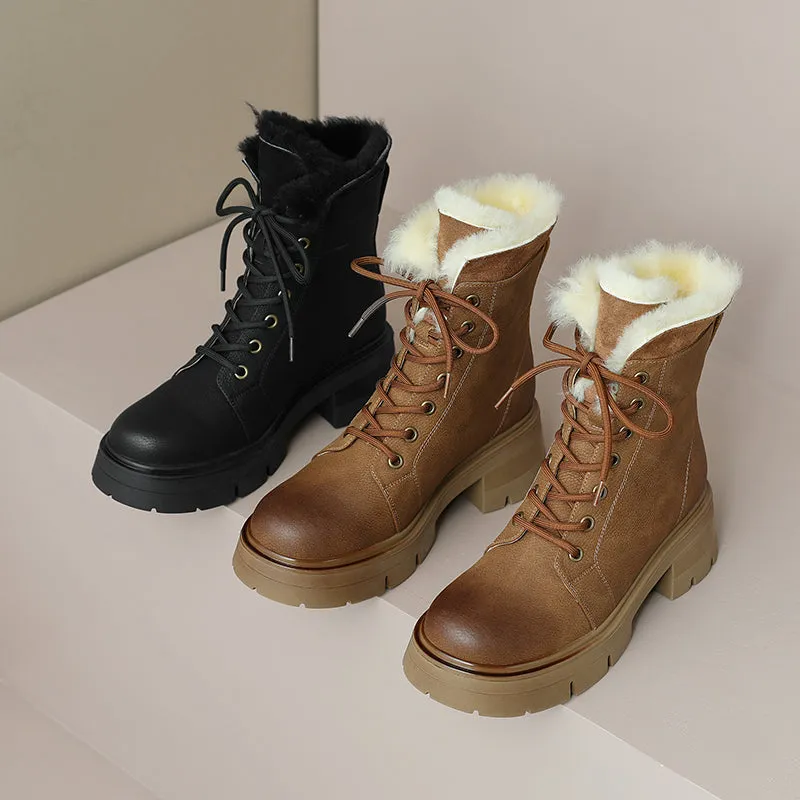 Harli Brown Fur Platform Boots