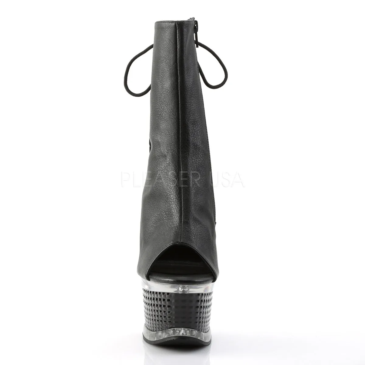 ILLUSION-1018  Black Faux Leather/Black Matte