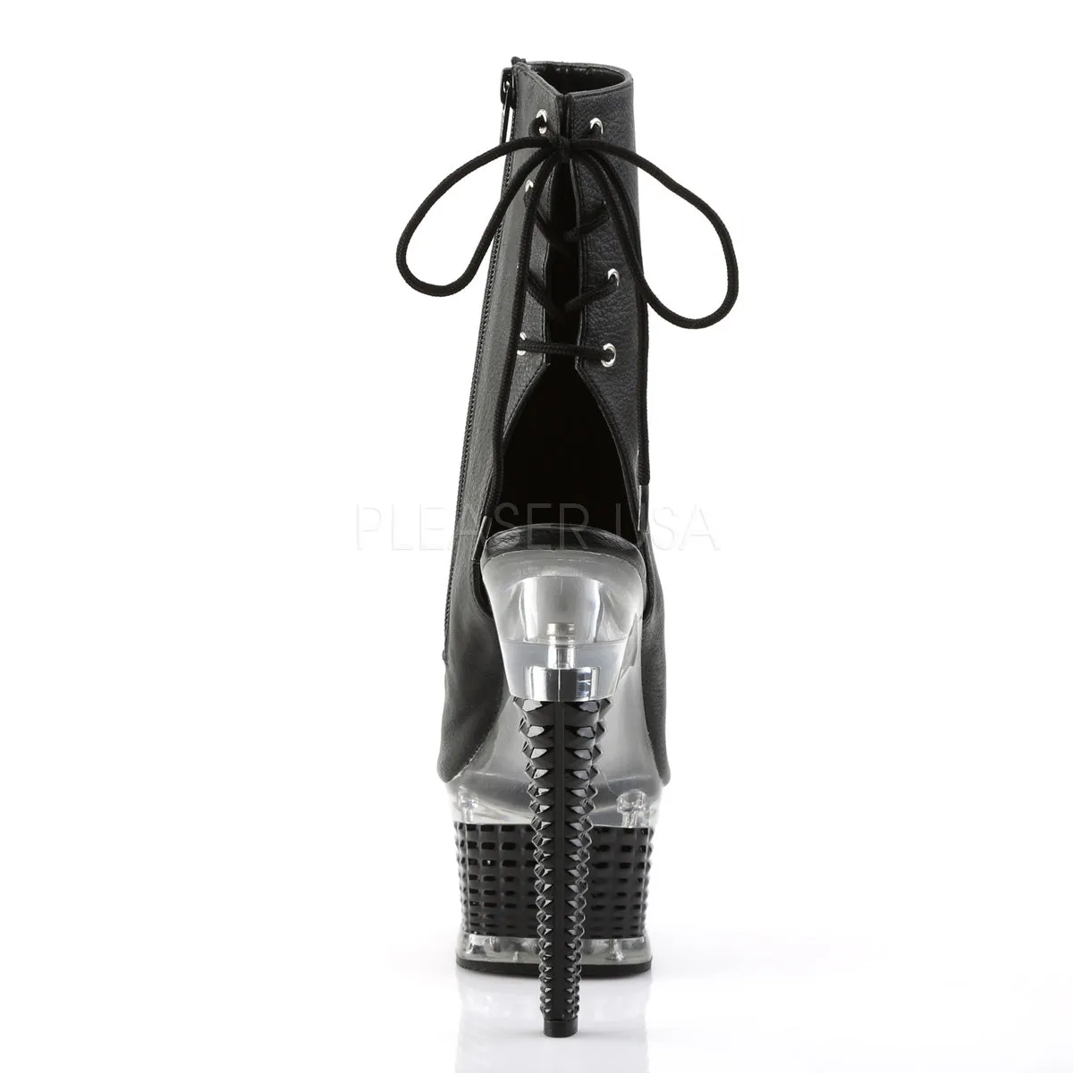 ILLUSION-1018  Black Faux Leather/Black Matte