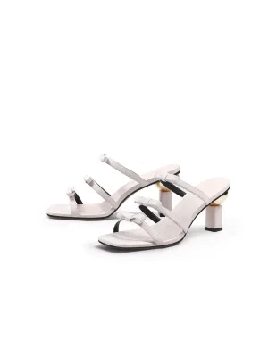 Isora Triple Bow Strap Heel Pump - Cream