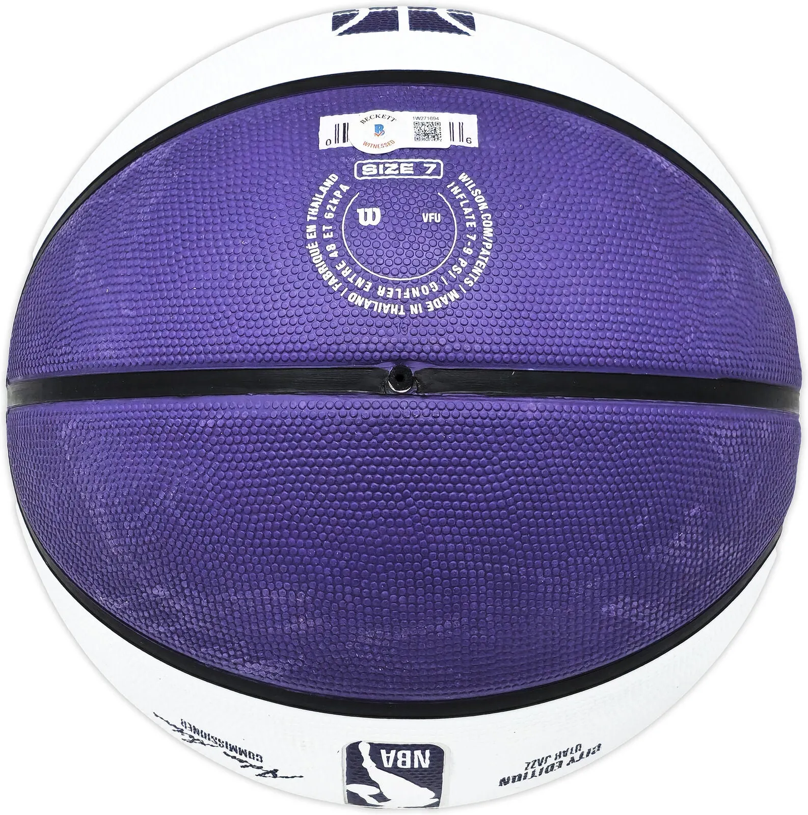 JOHN STOCKTON AUTOGRAPHED CITY EDITION BASKETBALL JAZZ BECKETT 224371