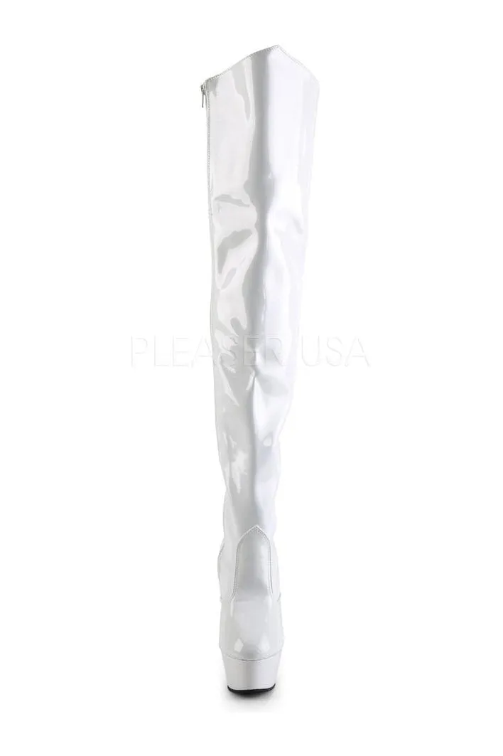 KISS-3010 Platform Boot  | White Patent
