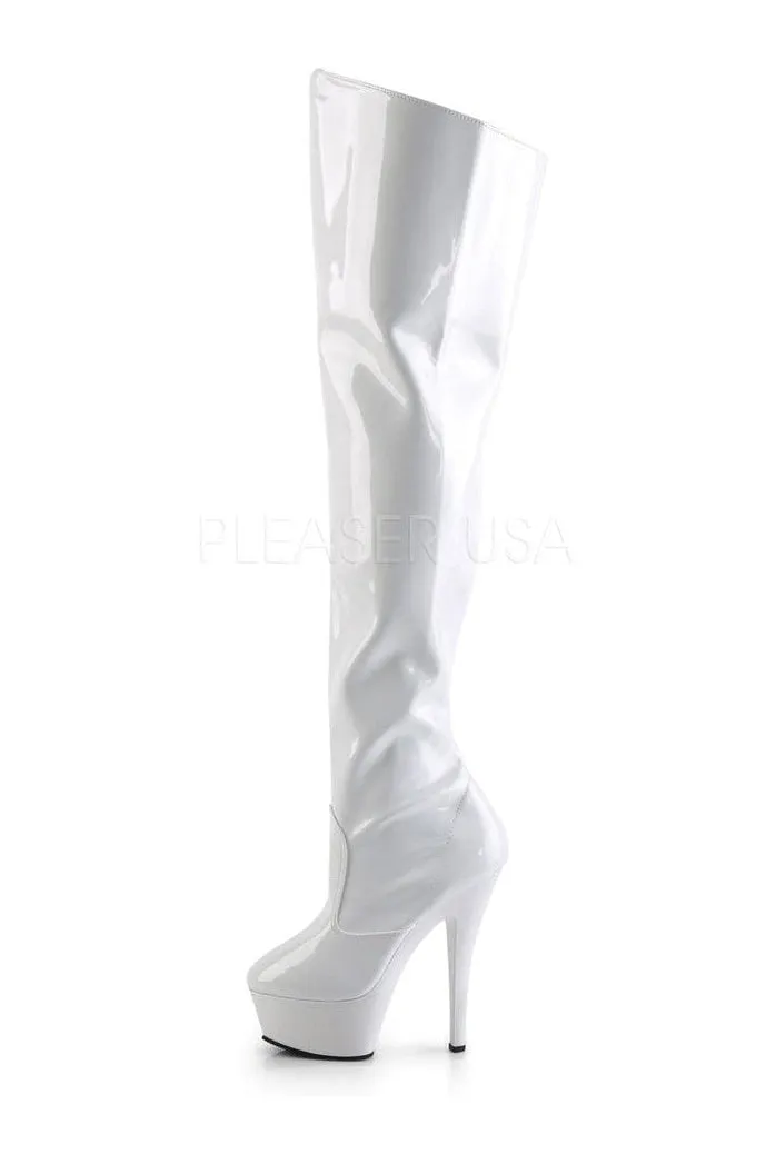 KISS-3010 Platform Boot  | White Patent