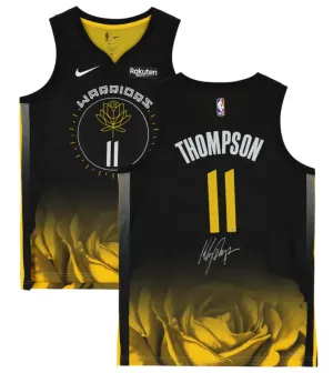 Klay Thompson Autographed Warriors Nike City Edition Black Jersey Fanatics