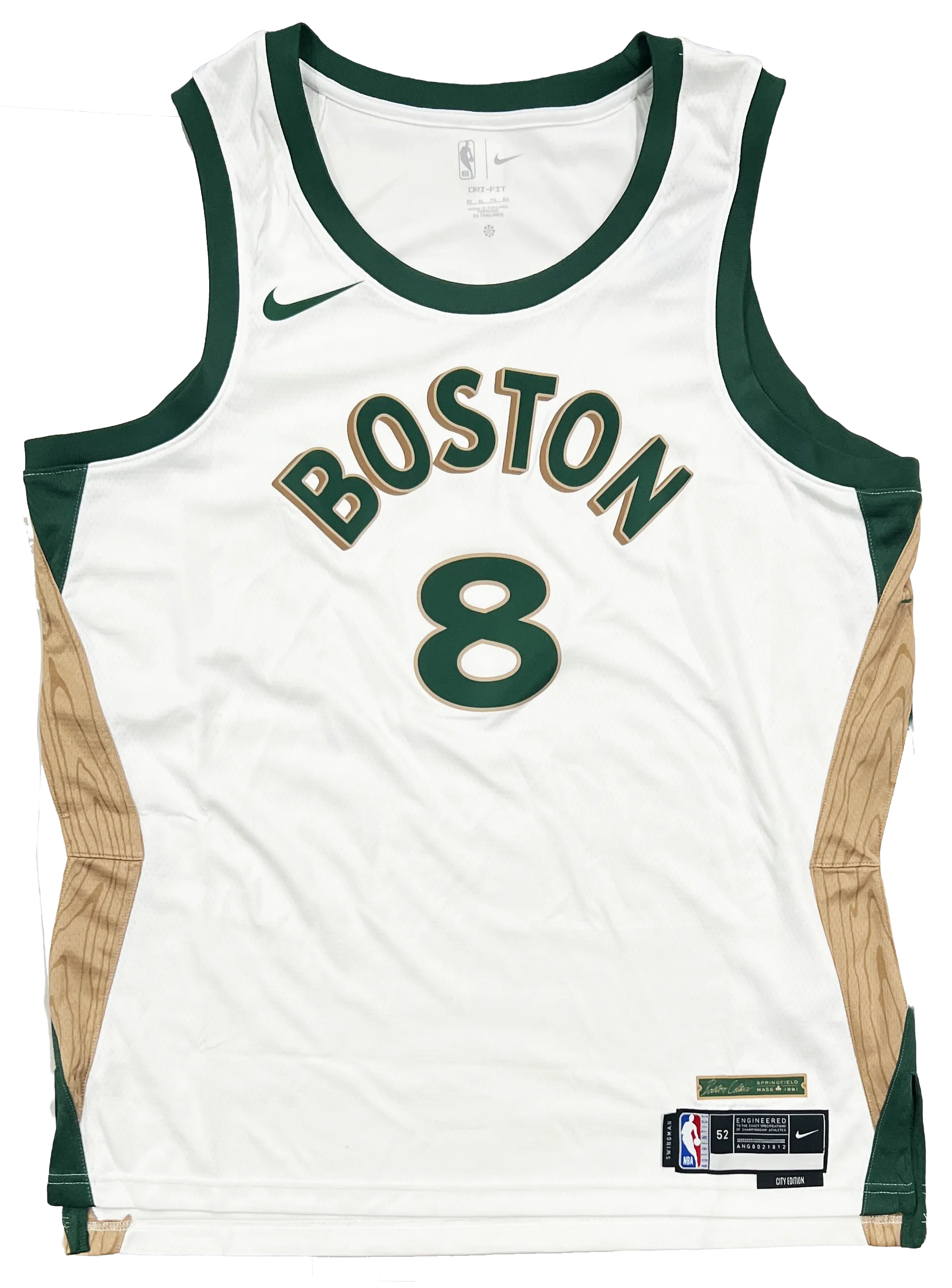 Kristaps Porzingis Boston Celtics Signed 2023/24 Nike City Edition Jersey BAS