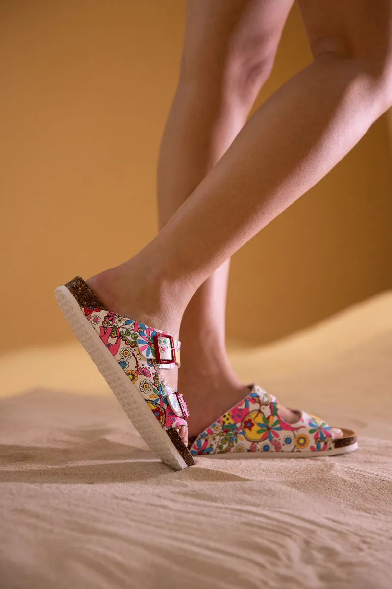 Lovey Dovey Floral Printed Double Strap Sandal