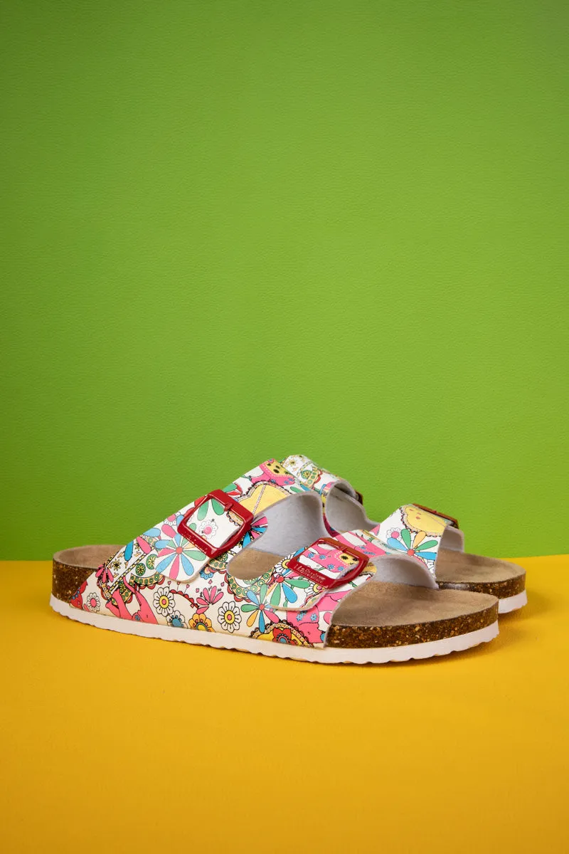 Lovey Dovey Floral Printed Double Strap Sandal
