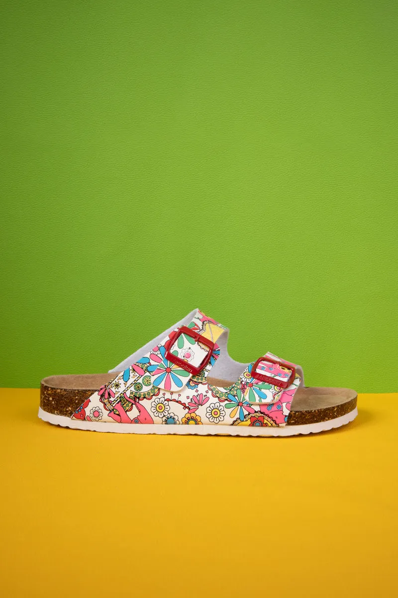 Lovey Dovey Floral Printed Double Strap Sandal