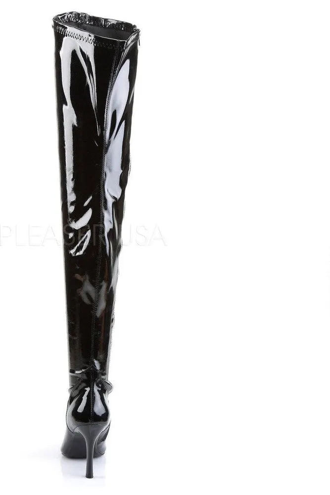 LUST-3000 Thigh Boot | Black Patent