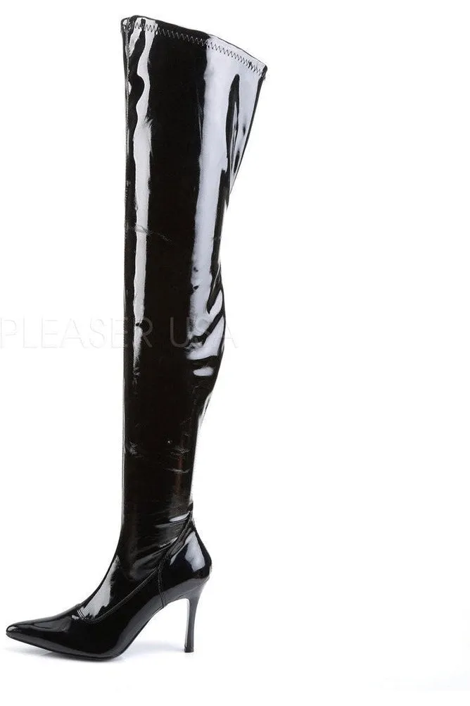 LUST-3000 Thigh Boot | Black Patent