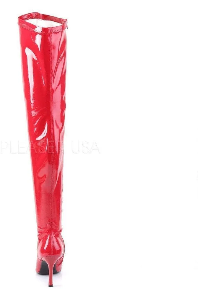 LUST-3000 Thigh Boot | Red Patent