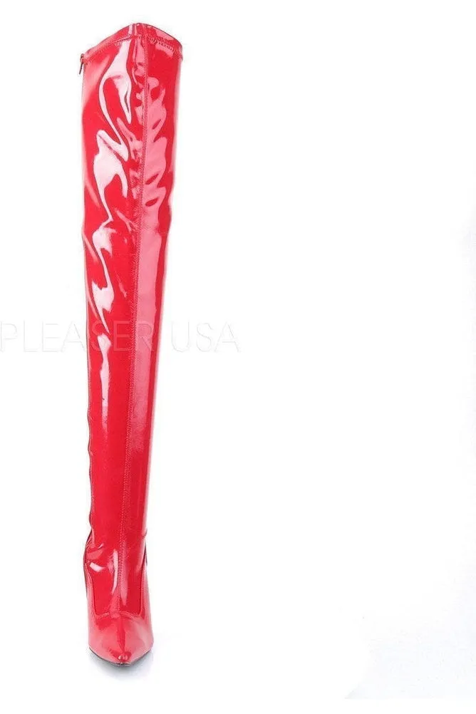 LUST-3000 Thigh Boot | Red Patent