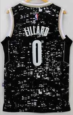 Men 0 Damian Lillard Jersey City Black Portland Trail Blazers Swingman
