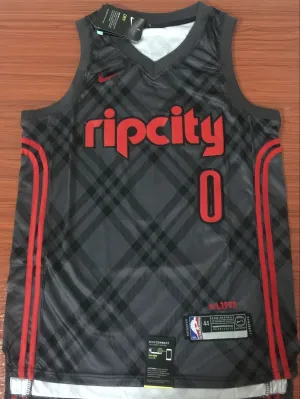 Men 0 Damian Lillard Jersey City Gray Portland Trail Blazers Swingman Jersey