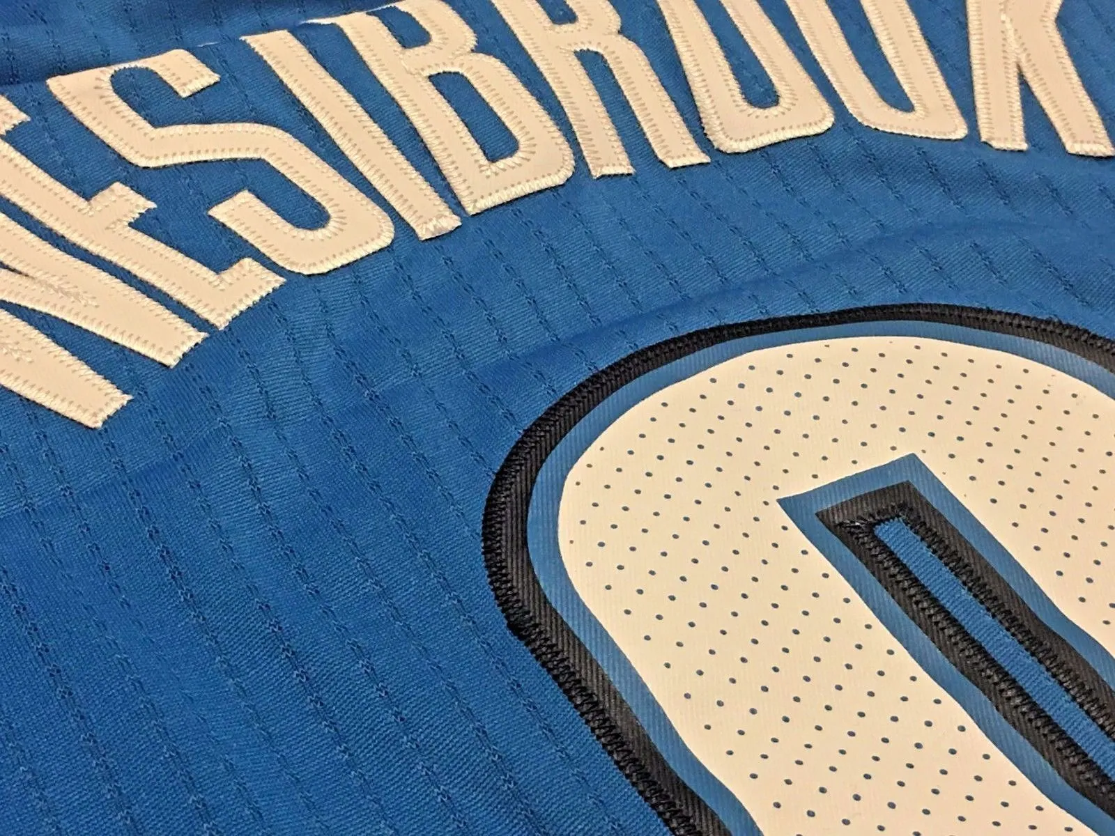 Men 0 Russell Westbrook Jersey Blue Oklahoma City Thunder Jersey Swingman