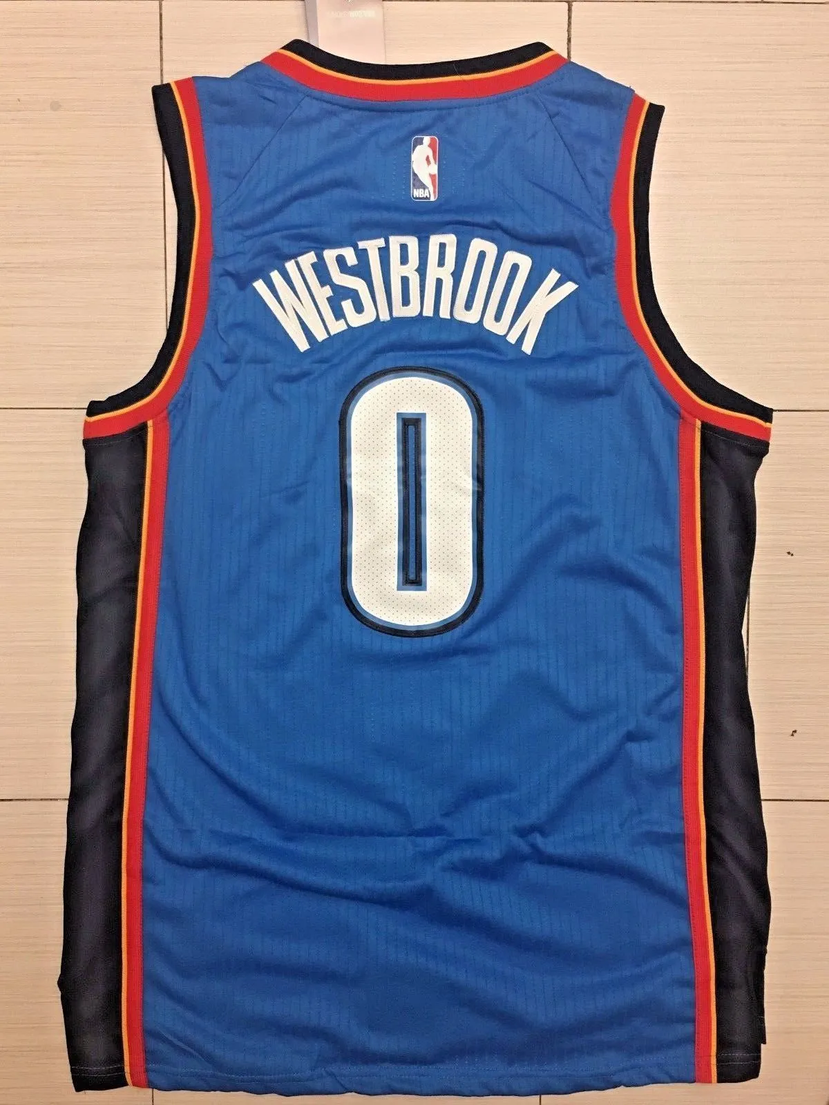 Men 0 Russell Westbrook Jersey Blue Oklahoma City Thunder Jersey Swingman