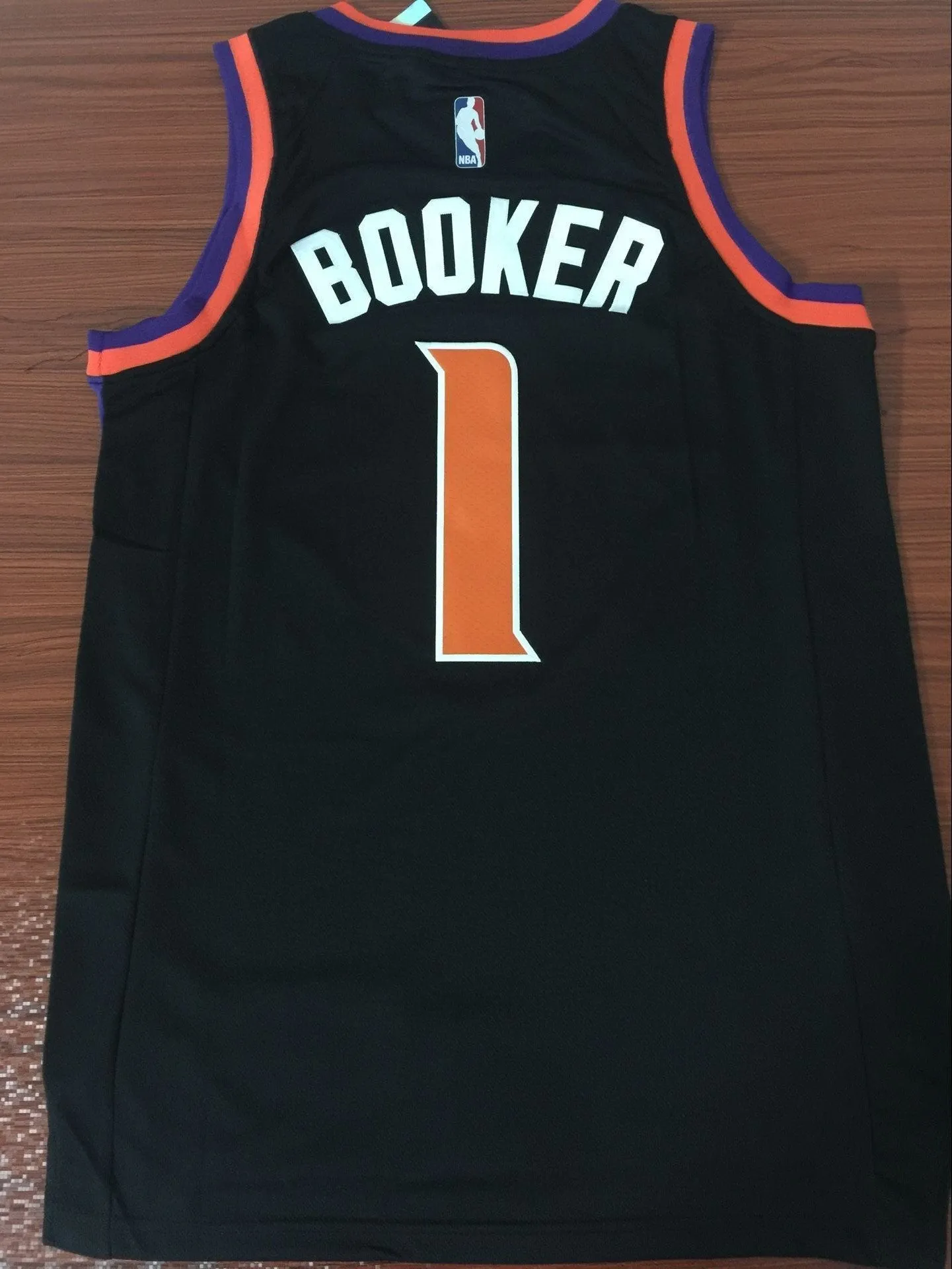 Men 1 Devin Booker Jersey Black Phoenix Suns Jersey Fanatics Swingman