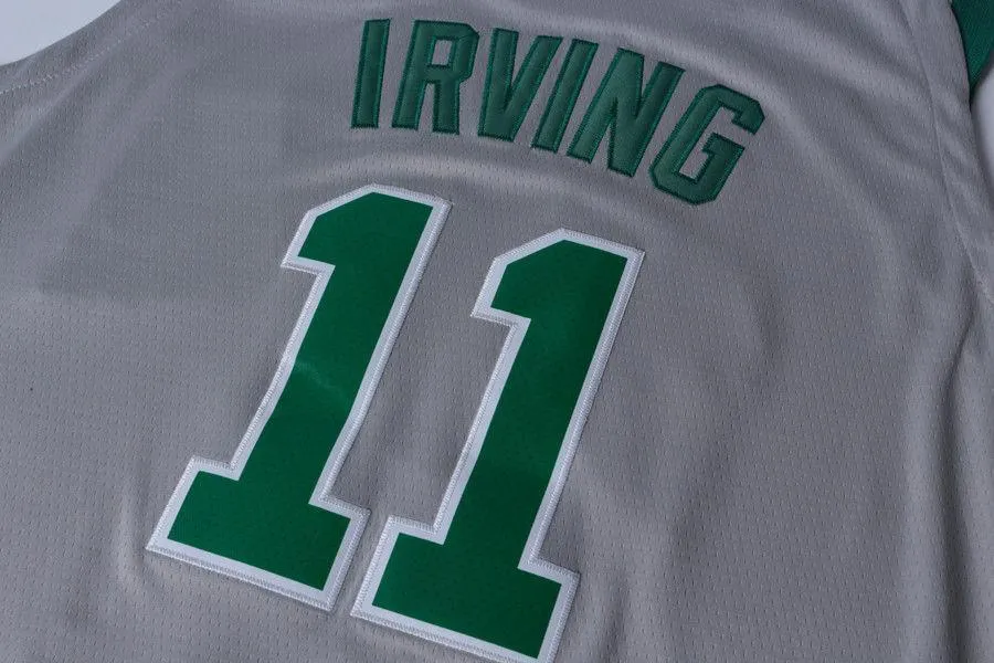 Men 11 Kyrie Irving Celtics Jersey Gray City Edition Authentic Player