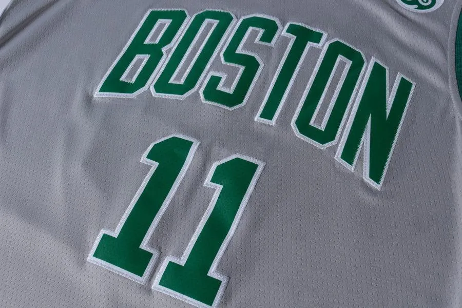Men 11 Kyrie Irving Celtics Jersey Gray City Edition Authentic Player