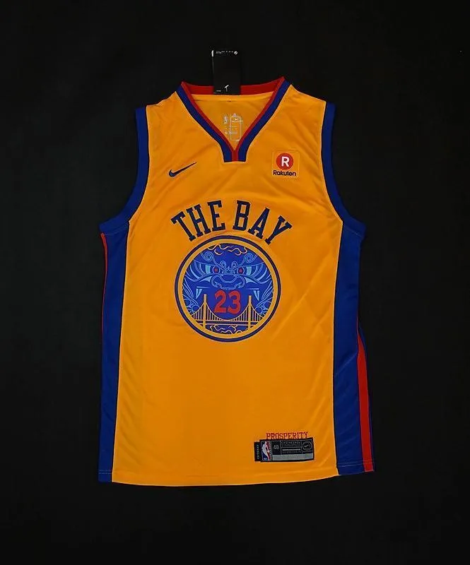 Men 23 Draymond Green City Jersey Yellow Golden State Warriors The Bay