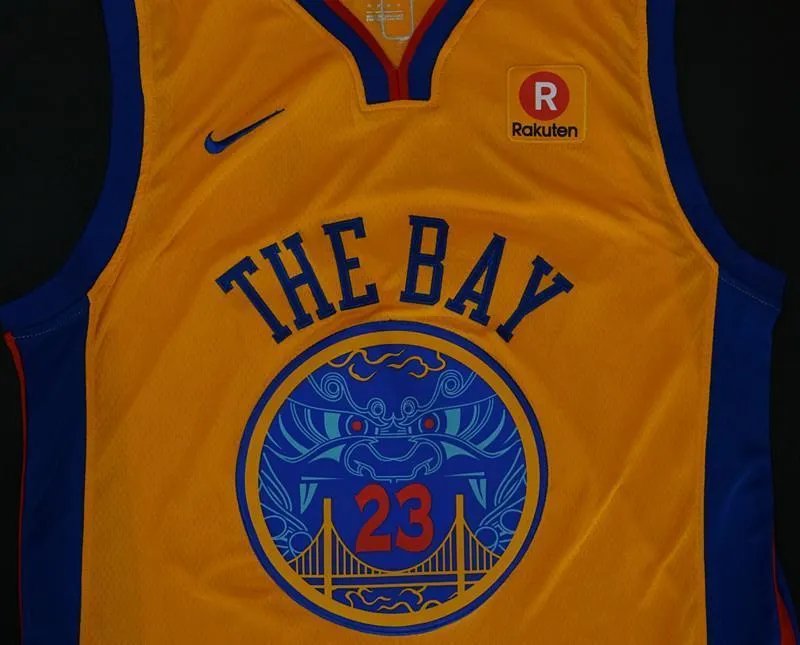Men 23 Draymond Green City Jersey Yellow Golden State Warriors The Bay