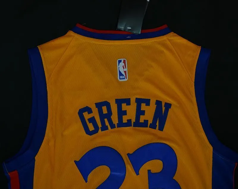 Men 23 Draymond Green City Jersey Yellow Golden State Warriors The Bay