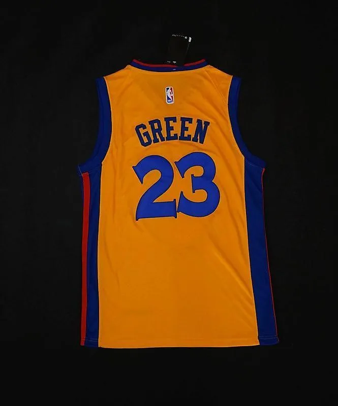 Men 23 Draymond Green City Jersey Yellow Golden State Warriors The Bay