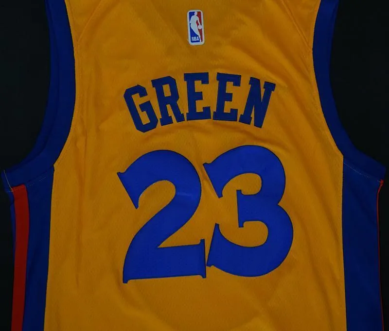 Men 23 Draymond Green City Jersey Yellow Golden State Warriors The Bay