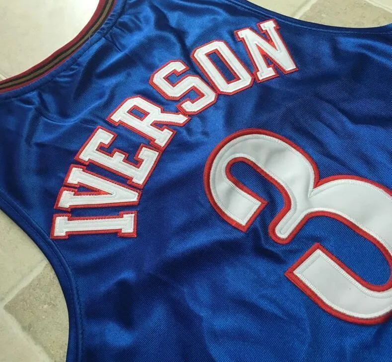 Men 3 Allen Iverson Jersey Blue Philadelphia 76ers Jersey Fanatics