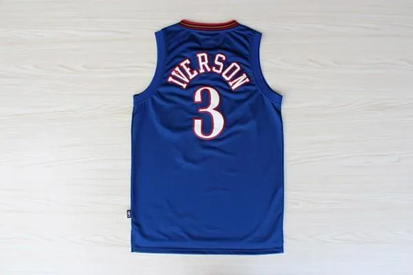 Men 3 Allen Iverson Jersey Blue Philadelphia 76ers Jersey Fanatics