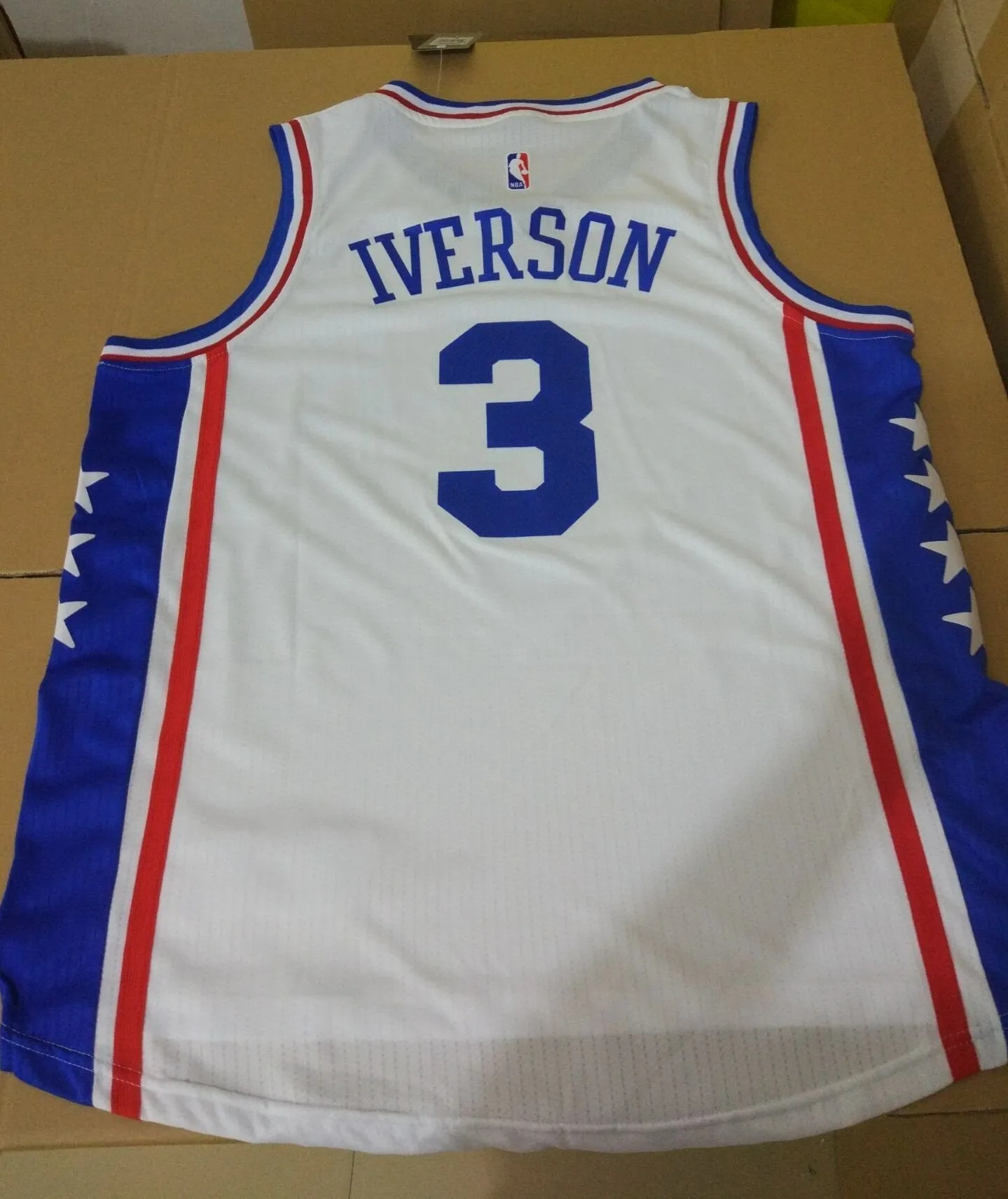 Men 3 Allen Iverson Jersey White Philadelphia 76ers Jersey Fanatics