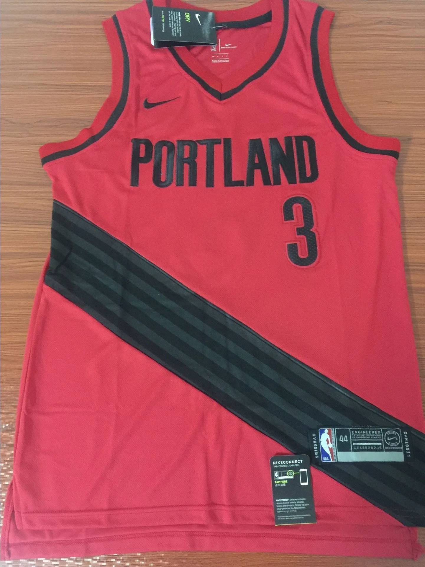 Men 3 C J McCollum Jersey Red Portland Trail Blazers Jersey Fanatics