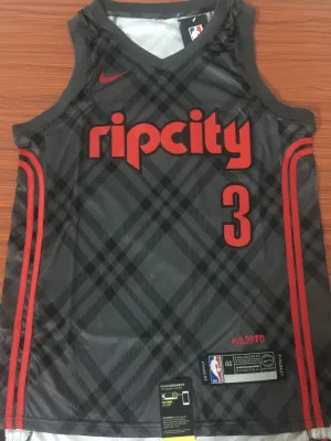 Men 3 C J McCollum Jersey Rip City White Portland Trail Blazers Jersey